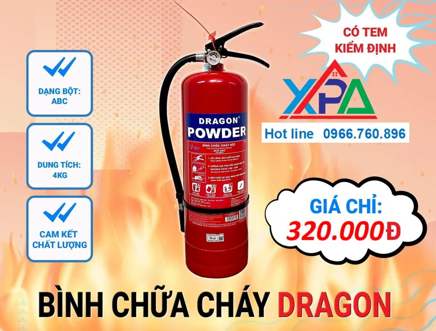 Bình cứu hỏa dạng bột  4kg